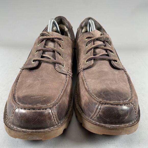 Ugg 3265 Oxson Stout Men’s 11.5 Brown Leather Waterproof Boat Sneaker Shoes GUC - Picture 2 of 9